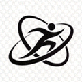 悦盈体育官方网站Logo - 蓝色盾牌与运动之星组合标志